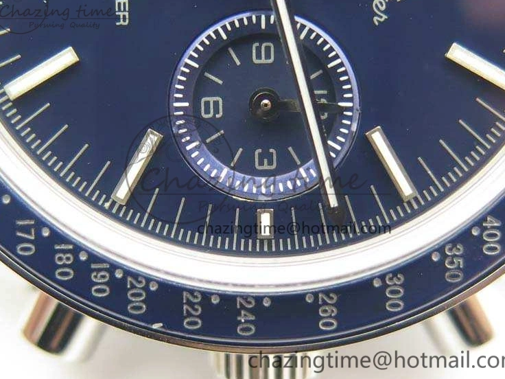 0514 SpeedMaster MoonWatch SS OMF 1:1 Best Edition Blue Dial On SS Bracelet A9300 V Casual 8088